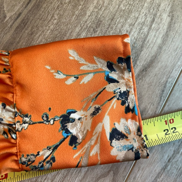 Equipment Floral Orange Wrap Dress Size Large - Picture 11 of 16